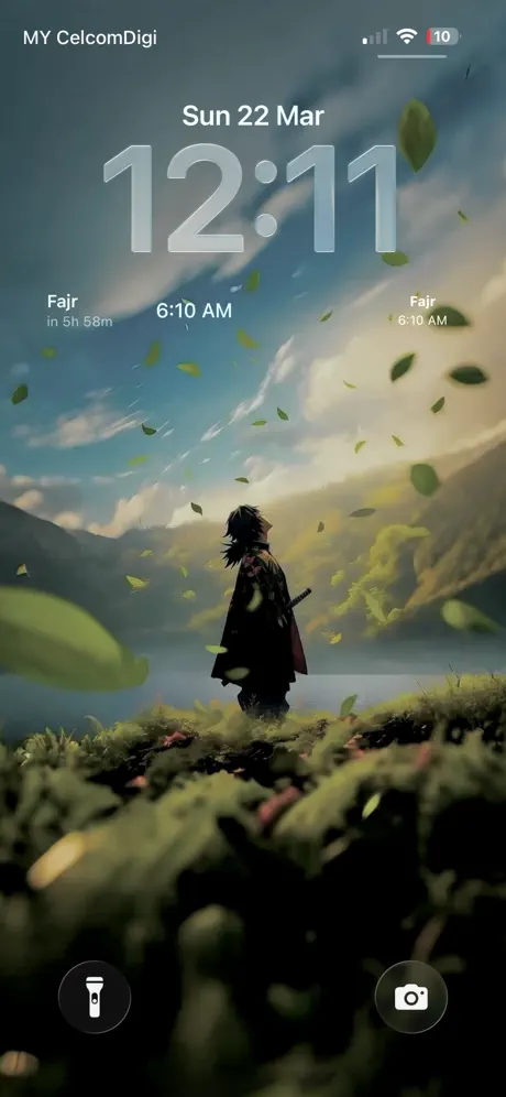 Lock Screen widget showing time until Fajr